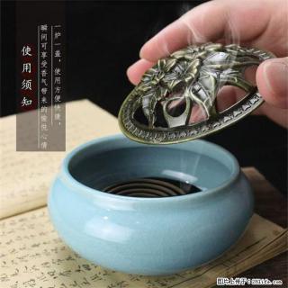 民艾天下家用香炉陶瓷空气净化炉盘香式香炉除臭房间香薰 - 苏州28生活网 su.28life.com